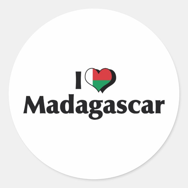 I Liebe Madagaskar Runder Aufkleber (Vorderseite)