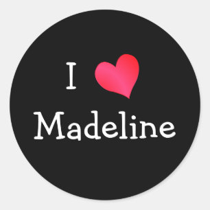 I Liebe Madeline Runder Aufkleber