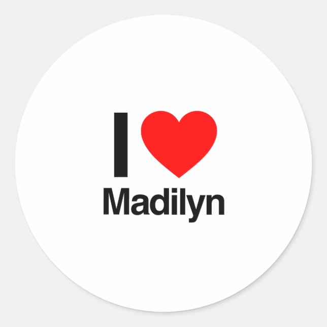 i Liebe madilyn Runder Aufkleber (Vorderseite)
