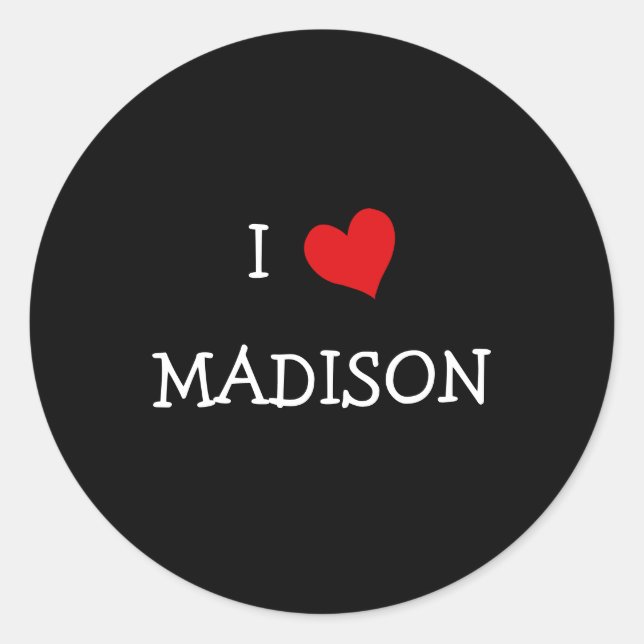 I LIEBE MADISON RUNDER AUFKLEBER (Vorderseite)