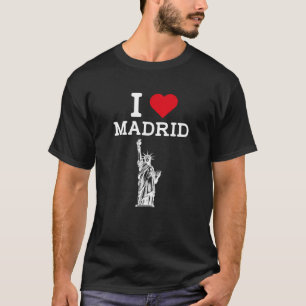 I Liebe Madrid Coole Freiheitsstatue Spanien Herz T-Shirt