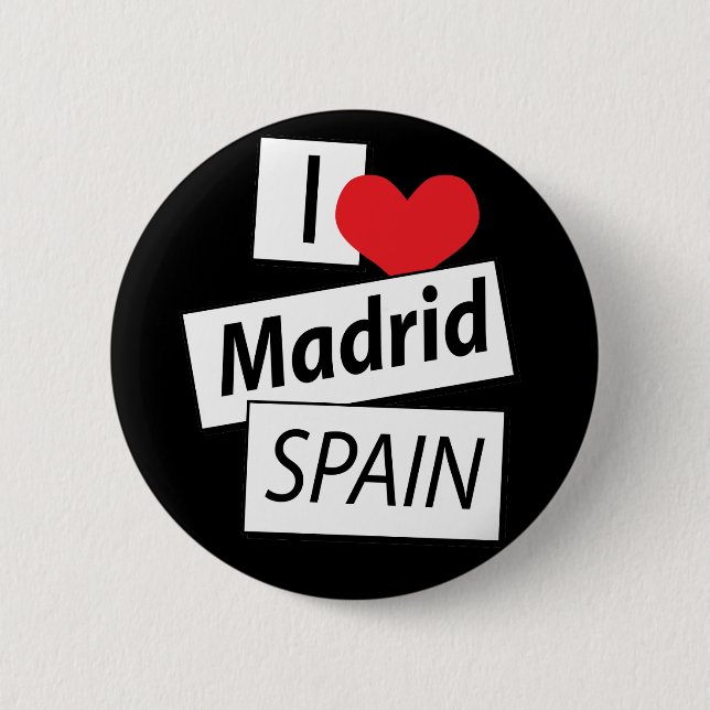 I Liebe Madrid Spanien Button (Vorderseite)