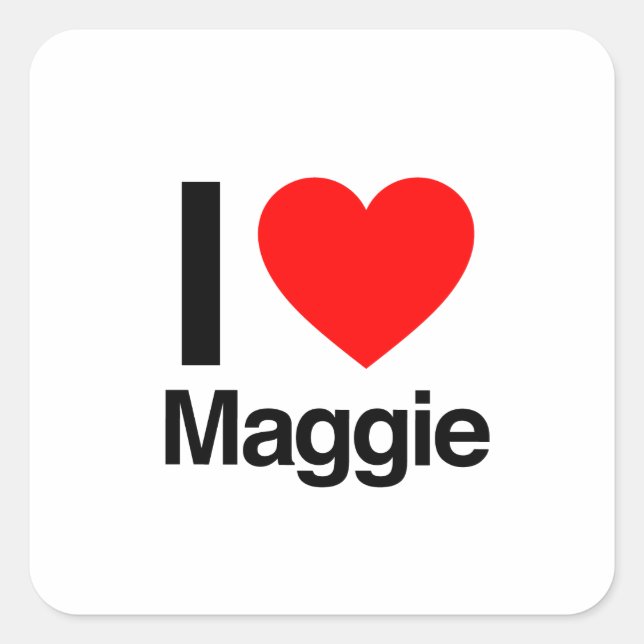i Liebe maggie Quadratischer Aufkleber (Vorderseite)