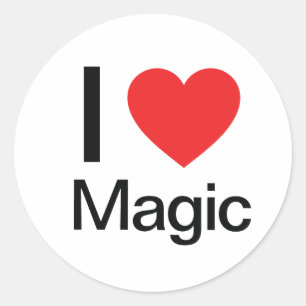 I Liebe Magic Runder Aufkleber