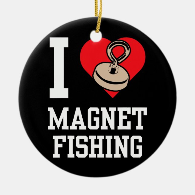 I Liebe Magnet Fischen Fischer Magnets Fisher Keramik Ornament (Vorne)