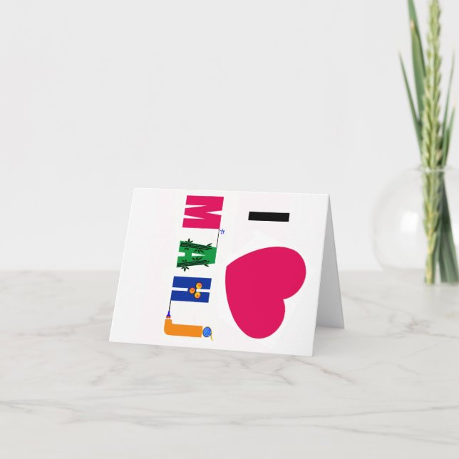I Liebe Mahj Notecard Karte (Vorderseite)