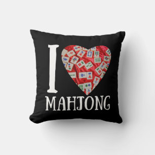 I Liebe Mahjong   Funny mahjong Kissen