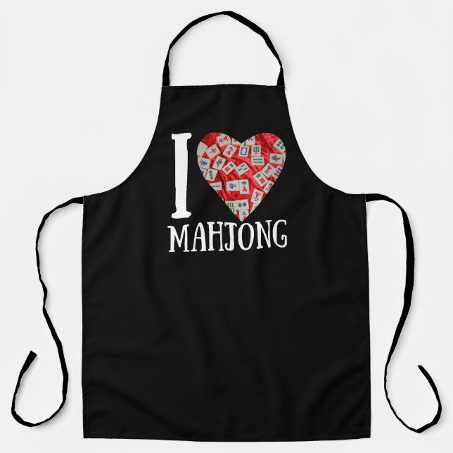 I Liebe Mahjong Schürze (Vorderseite)