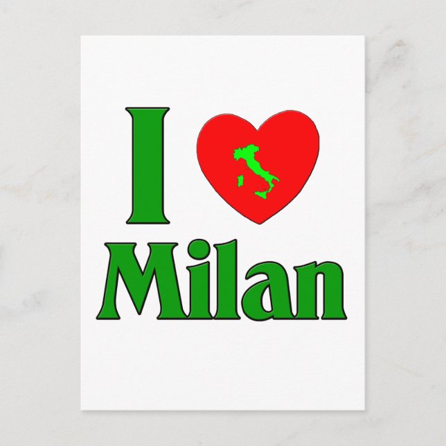 I Liebe Mailand Italien Postkarte (Vorderseite)
