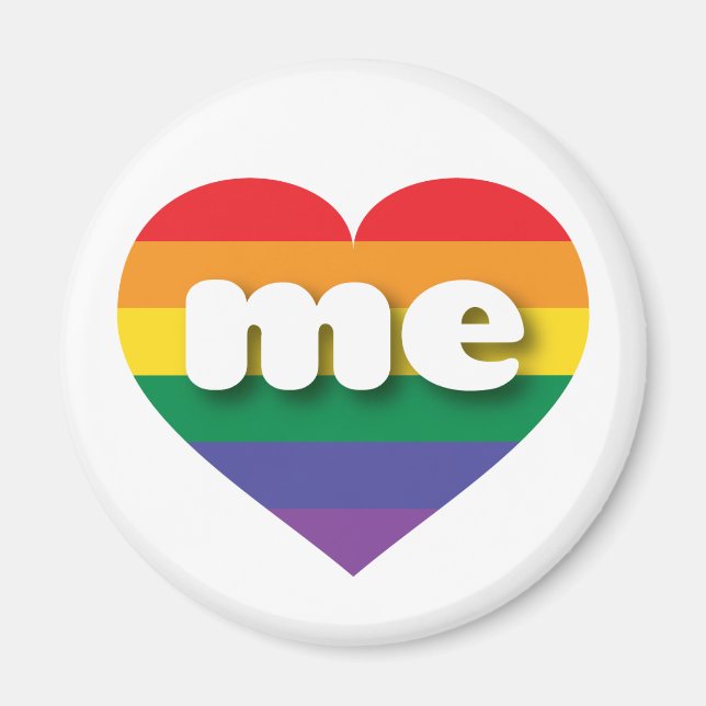 I Liebe Maine Gay Pride Rainbow Heart Magnet (Vorne)