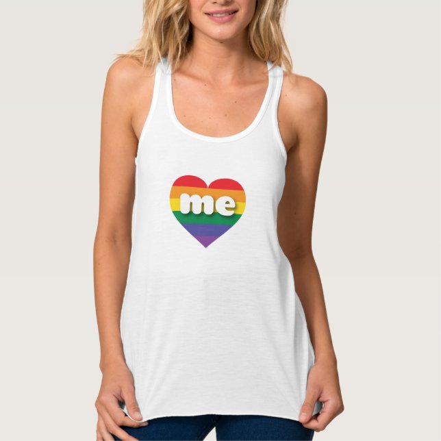 I Liebe Maine Rainbow Heart Tank Top (Vorderseite)