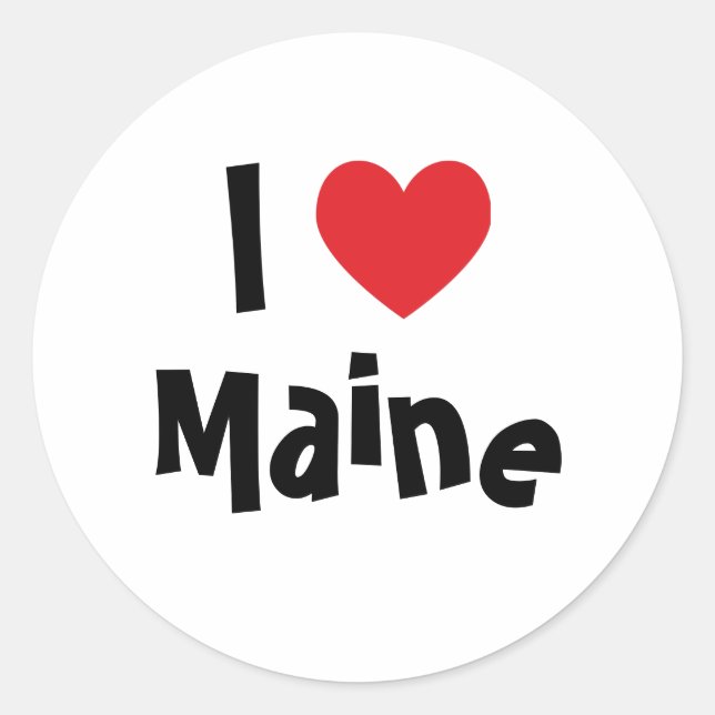 I Liebe Maine Runder Aufkleber (Vorderseite)