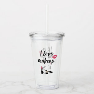 I Liebe-Make-up Acryltrinkbecher