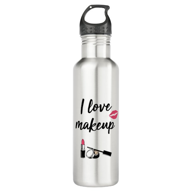 I Liebe-Make-up Edelstahlflasche (Vorderseite)