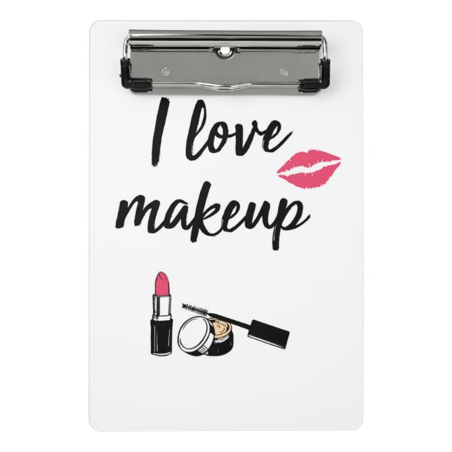 I Liebe-Make-up Mini Klemmbrett (Vorderseite)
