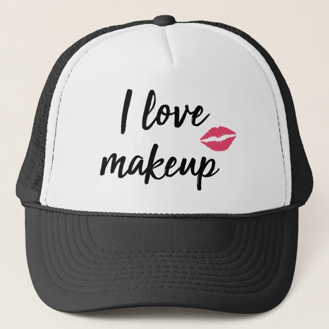 I Liebe-Make-up Truckerkappe (Vorderseite)