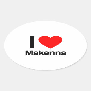 i Liebe makenna Ovaler Aufkleber