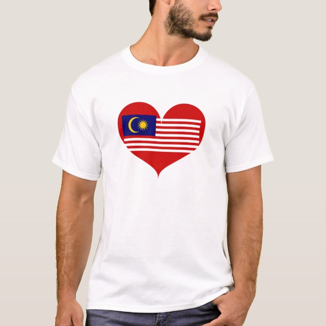 I Liebe Malaysia Flag T-Shirt (Vorderseite)