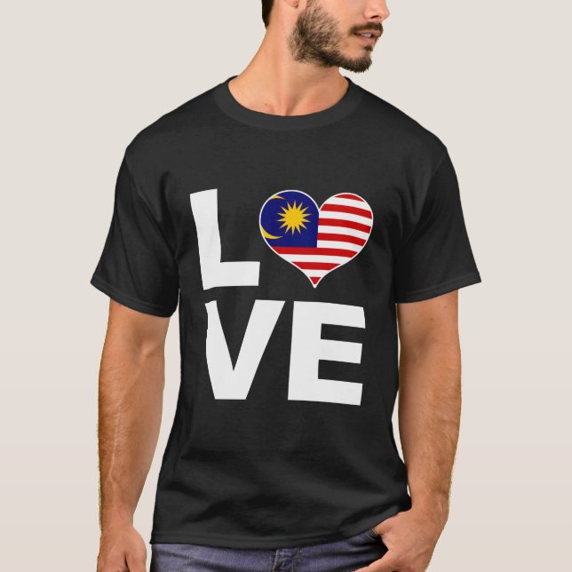 I Liebe Malaysia - Herzenflagge Malaysia T-Shirt (Vorderseite)