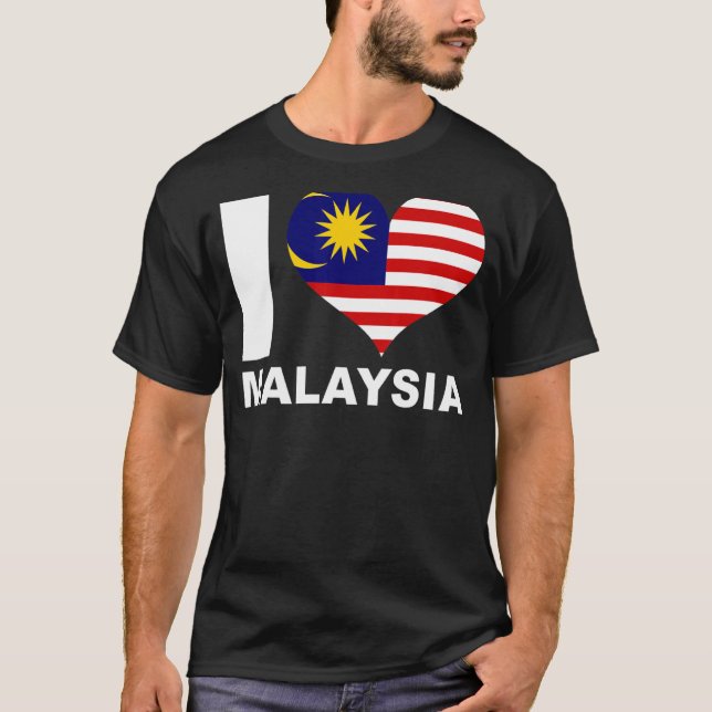 I Liebe Malaysia Herzenflagge Malaysia T-Shirt (Vorderseite)