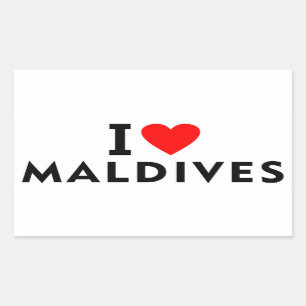 I Liebe Malediven Land wie Herztourismus Rechteckiger Aufkleber