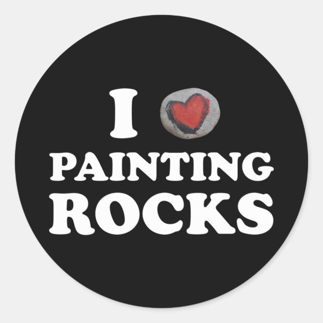 I Liebe Malen Rocks Niedlich Rock Painter Runder Aufkleber (Vorderseite)