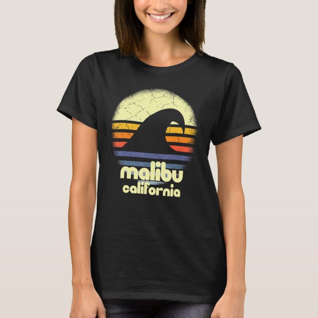 I Liebe Malibu Beach California Ocean Wave Ca T-Shirt (Vorderseite)