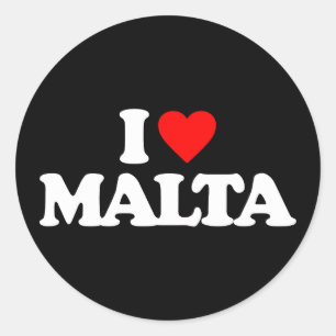 I LIEBE MALTA RUNDER AUFKLEBER