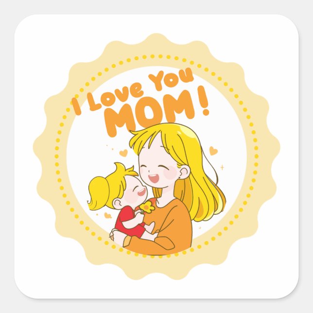 I Liebe Mama Aufkleber (Vorderseite)