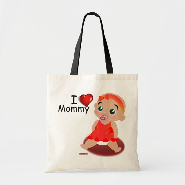 I Liebe-Mama-Baby-Mädchen-Taschen Tragetasche (Vorne)