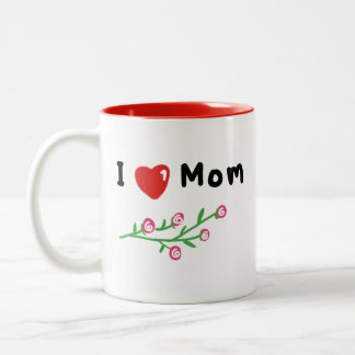 I Liebe Mama Einfache handgezeichnet grafische T - Zweifarbige Tasse