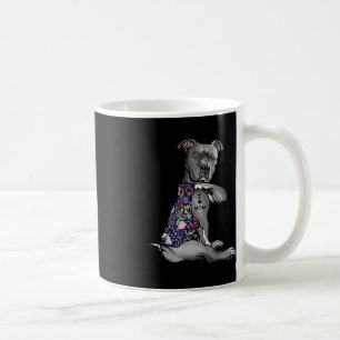 I Liebe Mama Funny Pitbull Hund Tattoo Blume Mütte Kaffeetasse