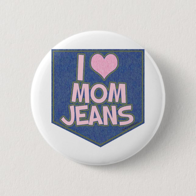 I Liebe Mama Jeans Fun Fashion Pocket Logo Button (Vorderseite)