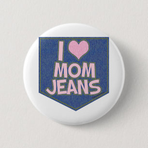 I Liebe Mama Jeans Fun Fashion Pocket Logo Button