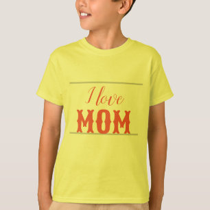 I Liebe Mama Orangengelber Junge T-Shirt