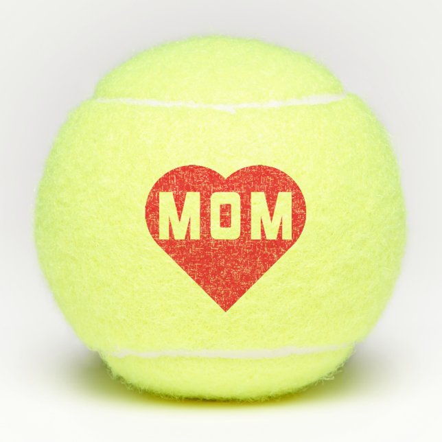 I Liebe Mama Rotes Herz Tennisbälle (Vorderseite)