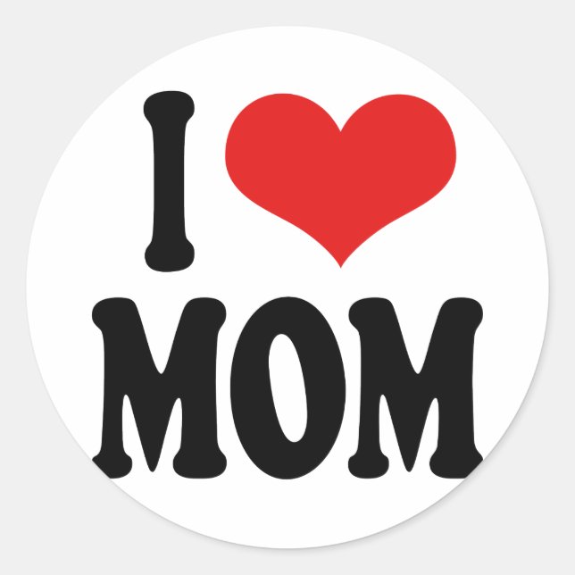 I LIEBE MAMA RUNDER AUFKLEBER (Vorderseite)