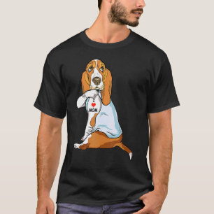 I Liebe Mama Tattoo Basset Hound Mama Hunde Frauen T-Shirt