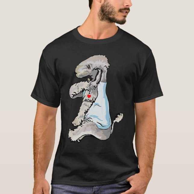 I Liebe Mama Tattoo Bedlington Terrier Mama Dog Wo T-Shirt (Vorderseite)