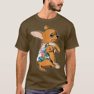 I Liebe Mama Tattoo Chihuahua Hunde Blume Mütter D T-Shirt