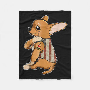 I Liebe Mama Tattoo Chihuahua Hundeshirt American Fleecedecke