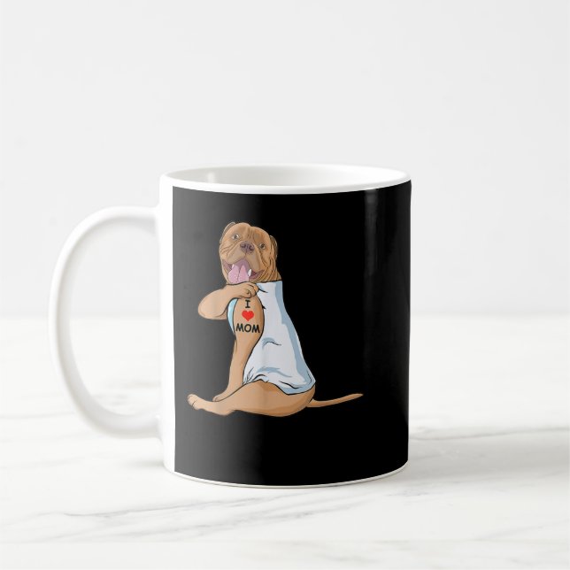 I Liebe Mama Tattoo Dogue De Bordeaux Mama Hund Lo Kaffeetasse (Links)