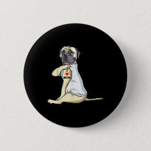 I Liebe Mama Tattoo English Mastiff Mama Dog Lover Button