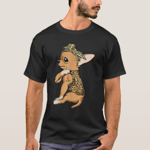 I Liebe Mama Tattoo Funny Chihuahua Hund mit Banda T-Shirt