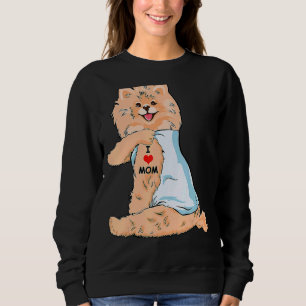 I Liebe Mama Tattoo German Spitz Mama Dog Mutter D Sweatshirt