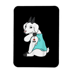 I Liebe Mama Tattoo Goat Funny Mors Day Haustier Magnet