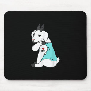 I Liebe Mama Tattoo Goat Funny Mors Day Haustier Mousepad
