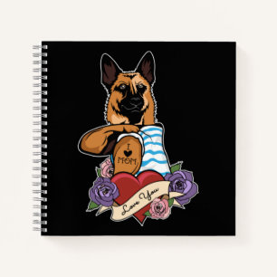 I Liebe Mama Tattoo I German Shepherd Mama Notizbuch