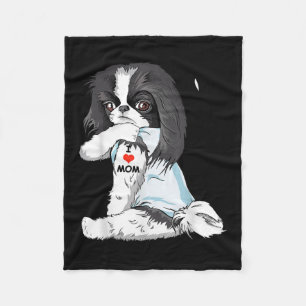 I Liebe Mama Tattoo Japanisch Kinn Mama Dog Lover  Fleecedecke