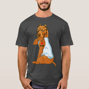I Liebe Mama Tattoo Pitbull Mama Hund Lover Frauen T-Shirt